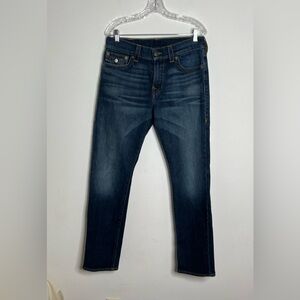 True Religion Geno  Jeans Relaxed Slim Straight  Pockets Stitch Size 32